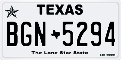 TX license plate BGN5294