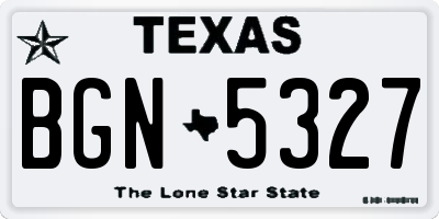 TX license plate BGN5327