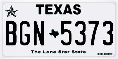 TX license plate BGN5373