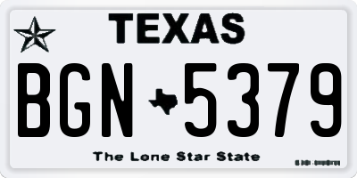 TX license plate BGN5379
