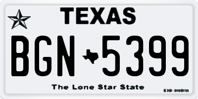 TX license plate BGN5399