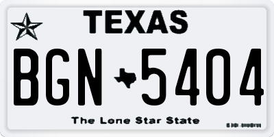 TX license plate BGN5404