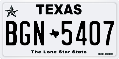 TX license plate BGN5407