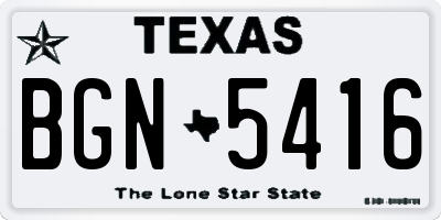 TX license plate BGN5416