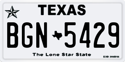 TX license plate BGN5429