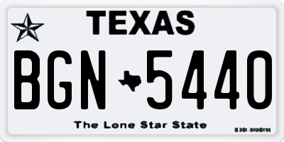 TX license plate BGN5440