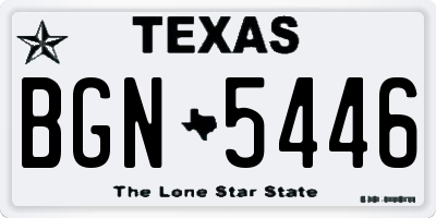 TX license plate BGN5446