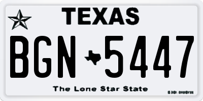 TX license plate BGN5447