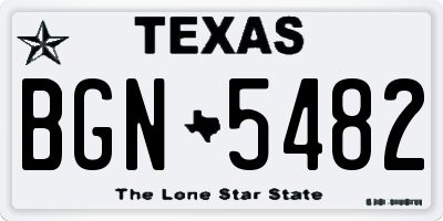 TX license plate BGN5482