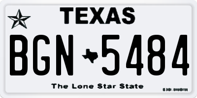 TX license plate BGN5484
