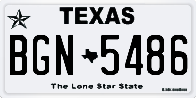 TX license plate BGN5486