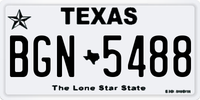 TX license plate BGN5488