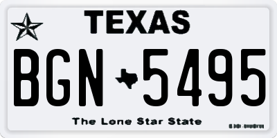 TX license plate BGN5495