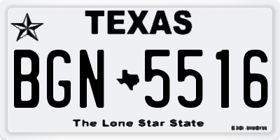 TX license plate BGN5516