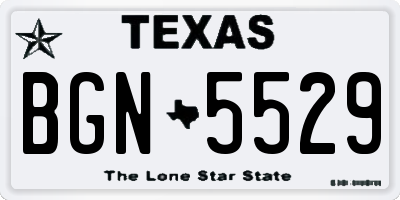 TX license plate BGN5529