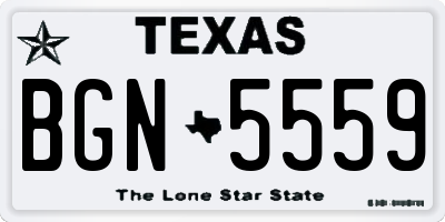 TX license plate BGN5559