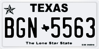 TX license plate BGN5563