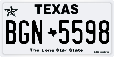TX license plate BGN5598