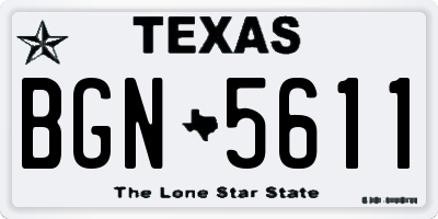 TX license plate BGN5611