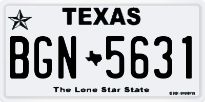 TX license plate BGN5631