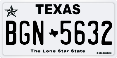 TX license plate BGN5632