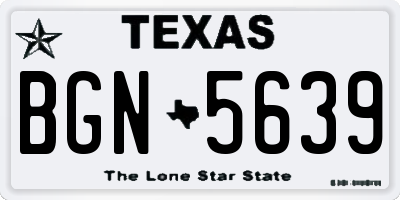 TX license plate BGN5639