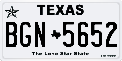 TX license plate BGN5652