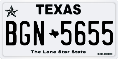 TX license plate BGN5655