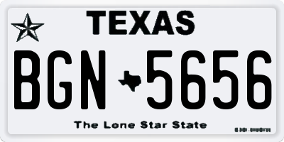 TX license plate BGN5656