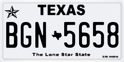 TX license plate BGN5658