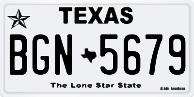 TX license plate BGN5679