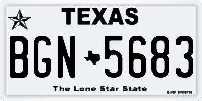 TX license plate BGN5683
