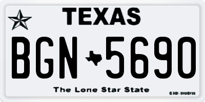 TX license plate BGN5690