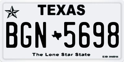 TX license plate BGN5698