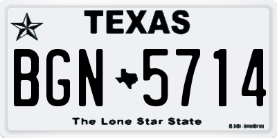TX license plate BGN5714