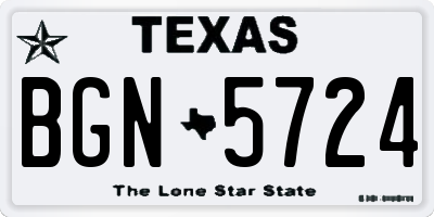 TX license plate BGN5724