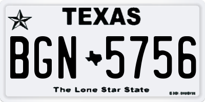 TX license plate BGN5756