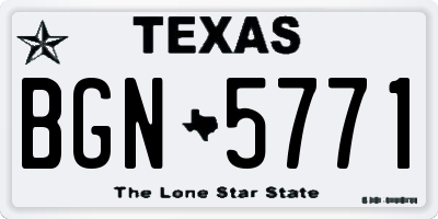 TX license plate BGN5771