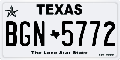 TX license plate BGN5772