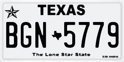TX license plate BGN5779