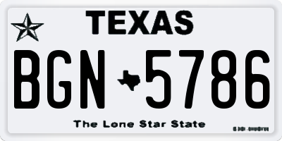 TX license plate BGN5786