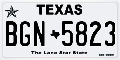 TX license plate BGN5823