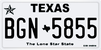TX license plate BGN5855