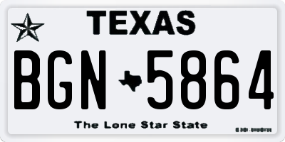 TX license plate BGN5864