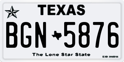 TX license plate BGN5876