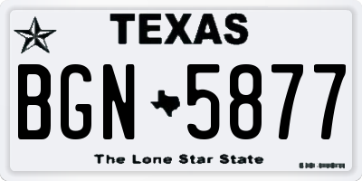 TX license plate BGN5877