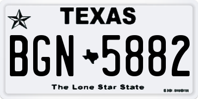 TX license plate BGN5882