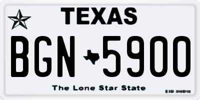 TX license plate BGN5900
