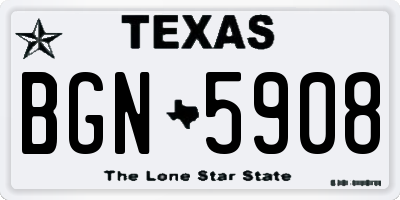 TX license plate BGN5908