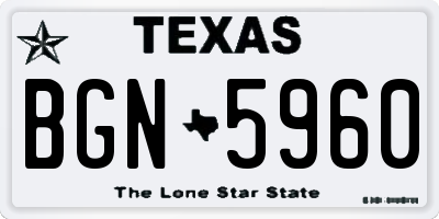 TX license plate BGN5960